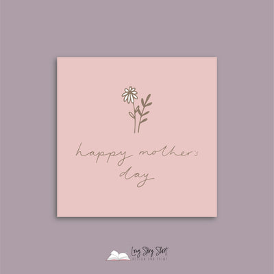 Dusty Pink Stem Mothers Day Vinyl Label Pack