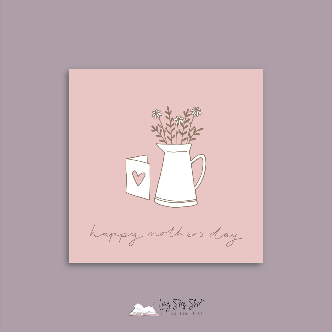 Dusty Pink Vase Mothers Day Vinyl Label Pack