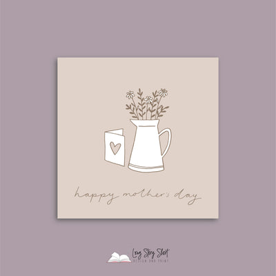 Taupe Vase Mothers Day Vinyl Label Pack