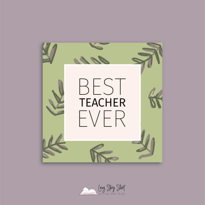 Best Teacher Ever Square Vinyl Label Pack Matte/Gloss