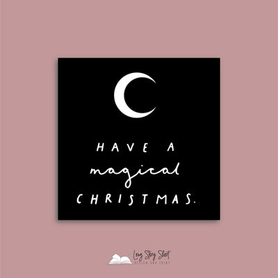 Black Have a Magical Christmas Vinyl Label Pack Square Matte/Gloss