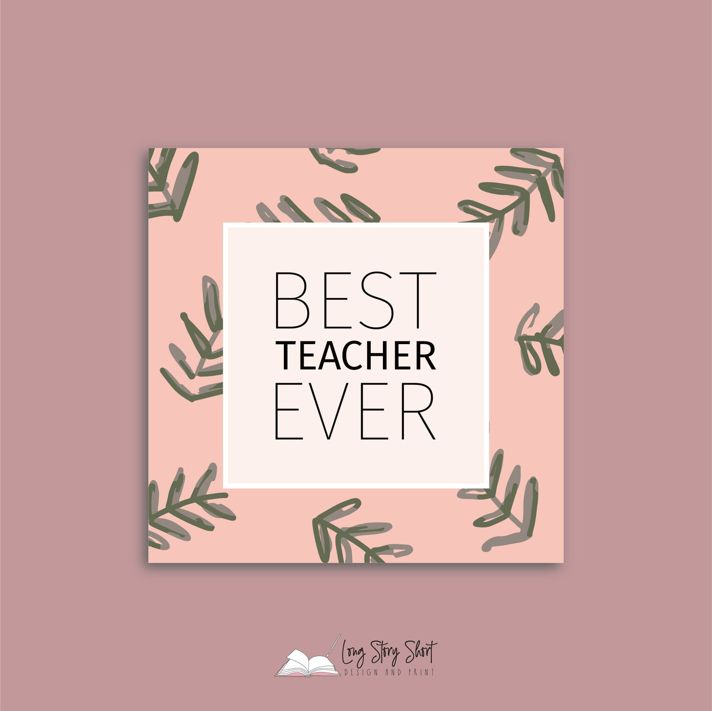 Best Teacher Ever Square Vinyl Label Pack Matte/Gloss