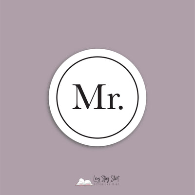 Mr & Mrs Round Vinyl Label Pack