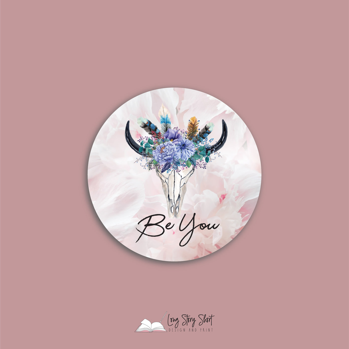 Boho BE Range. Floral Round Vinyl Label Pack