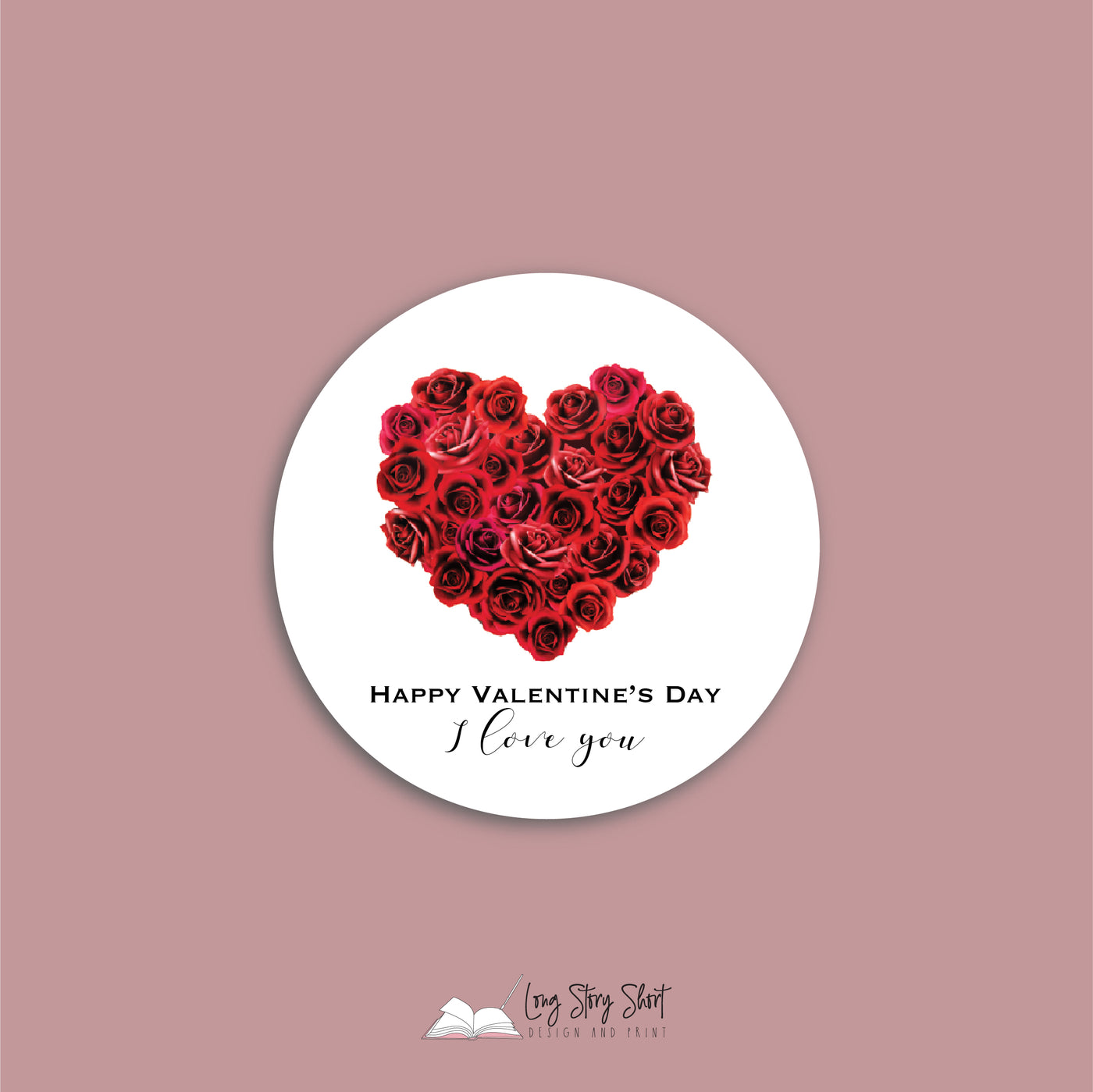 Valentines Day Round Vinyl Label Pack