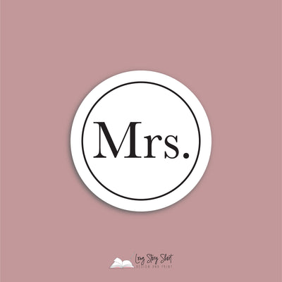 Mr & Mrs Round Vinyl Label Pack