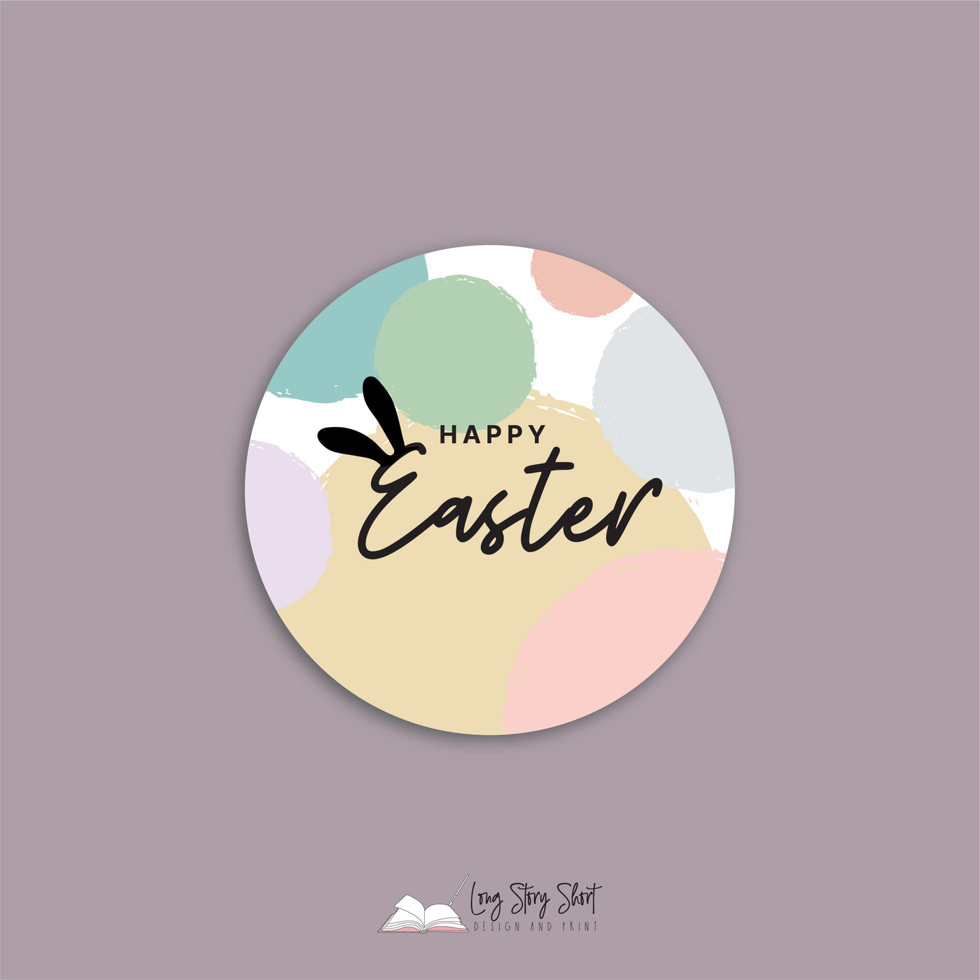 Happy Easter Spots Vinyl Label Pack (Round) Matte/Goss/Foil