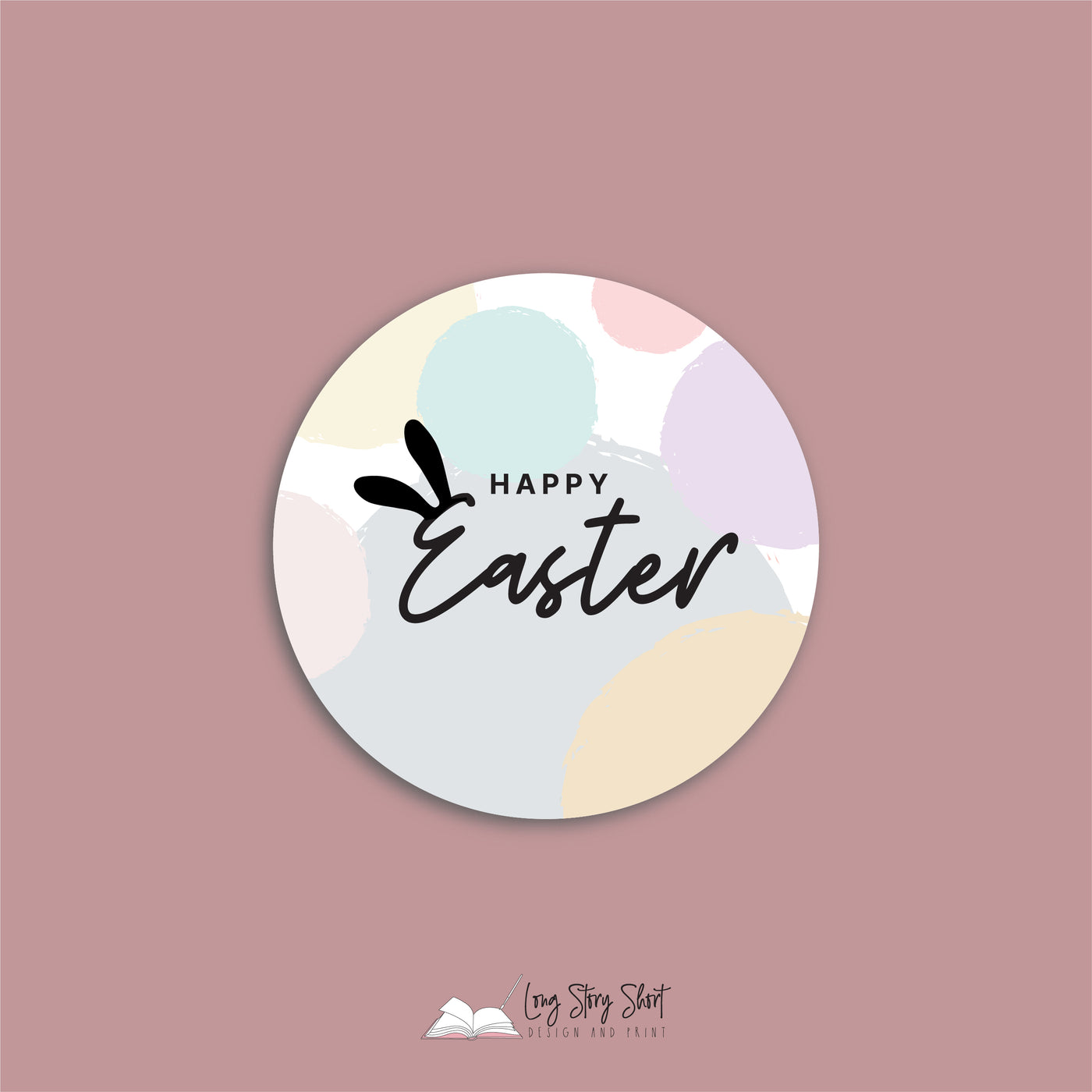 Happy Easter Spots Vinyl Label Pack (Round) Matte/Goss/Foil