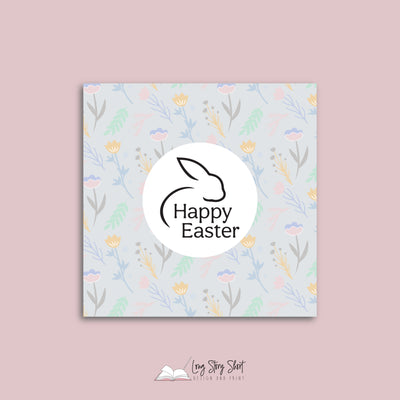 Happy Easter Floral Vinyl Label Pack (Square)