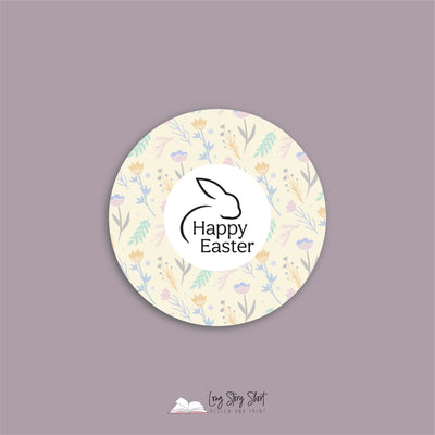 Happy Easter Floral Vinyl Label Pack (Round) Matte/Gloss/Foil
