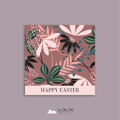 Happy Easter Tropical Vinyl Label Pack Square Matte/Gloss/Foil