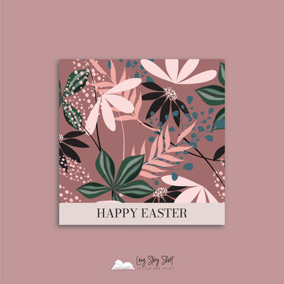 Happy Easter Tropical Vinyl Label Pack Square Matte/Gloss/Foil