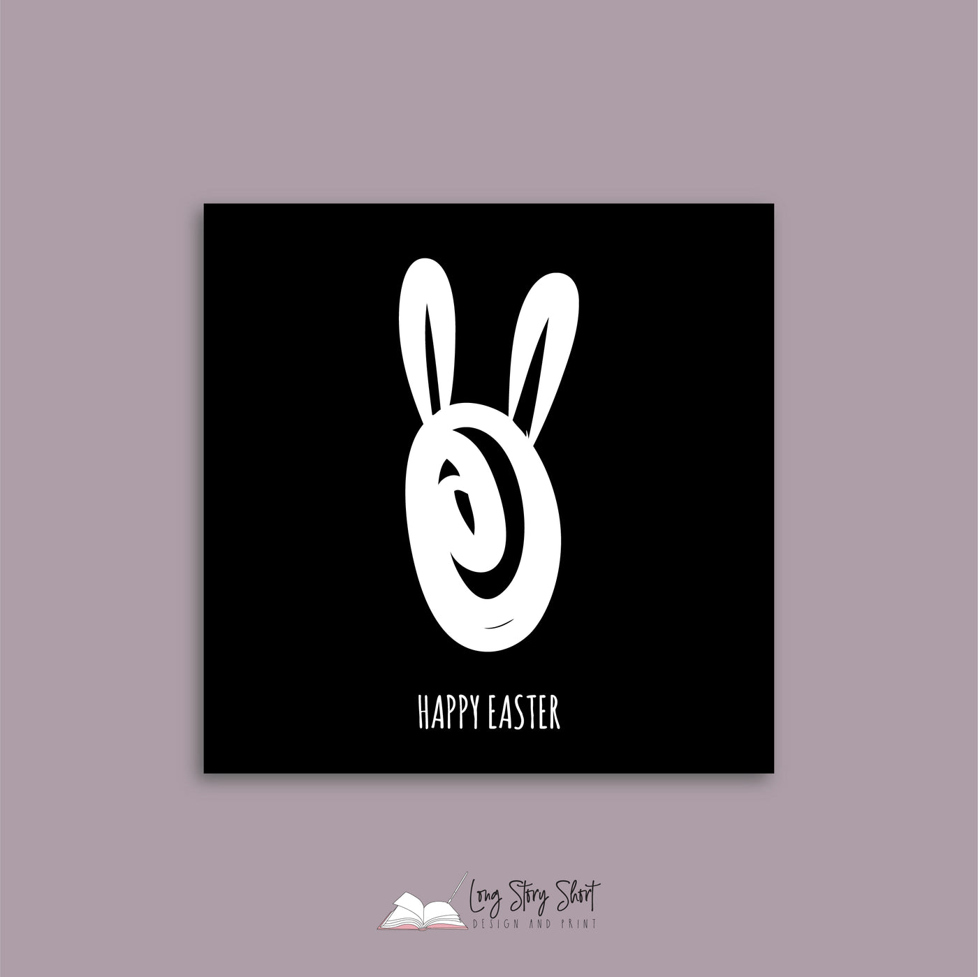 Happy Easter White Bunny Vinyl Label Pack (Square) Matte/Gloss/Foil