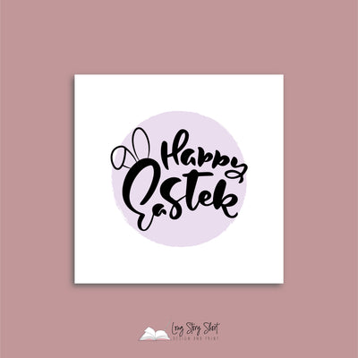 Happy Easter Bunny Ears Vinyl Label Pack (Square)