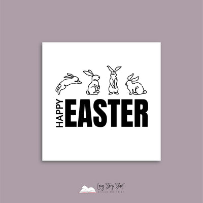 Happy Easter White Vinyl Label Pack (Square) Matte/Gloss/Foil