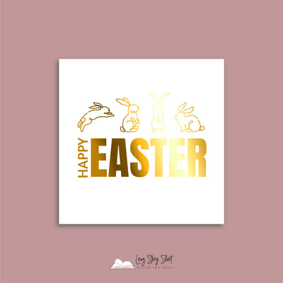 Happy Easter White Vinyl Label Pack (Square) Matte/Gloss/Foil