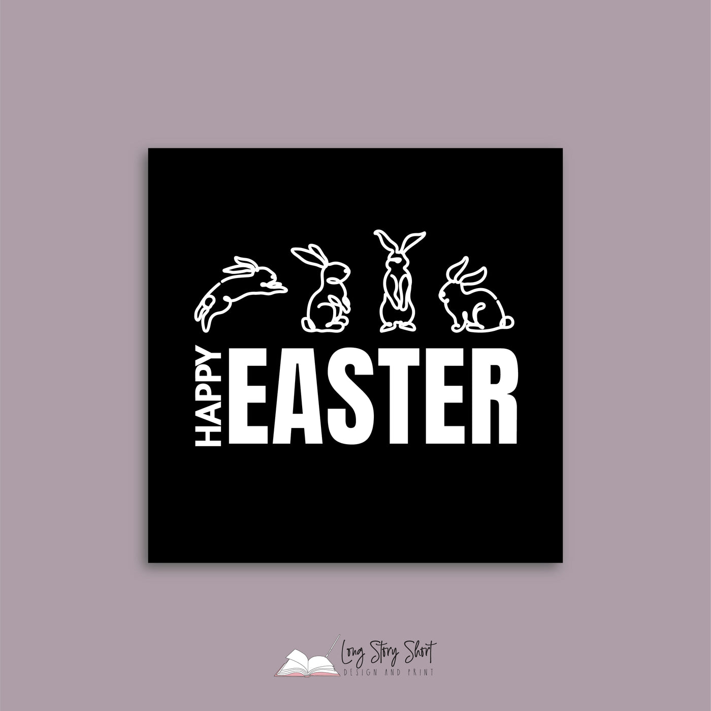 Happy Easter Black Vinyl Label Pack (Square) Matte/Gloss/Foil