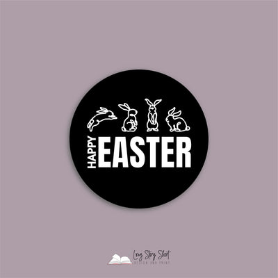 Happy Easter Black Vinyl Label Pack (Round) Matte/Gloss/Foil