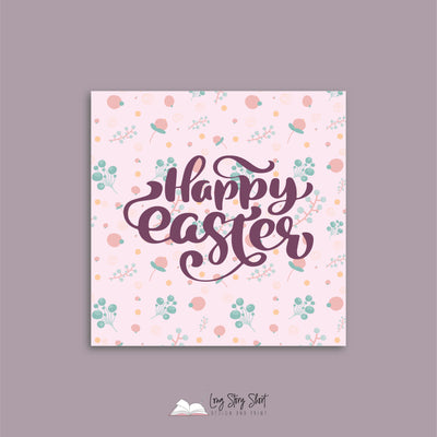 Happy Easter Sweet Flowers Vinyl Label Pack (Square) Matte/Gloss/Foil