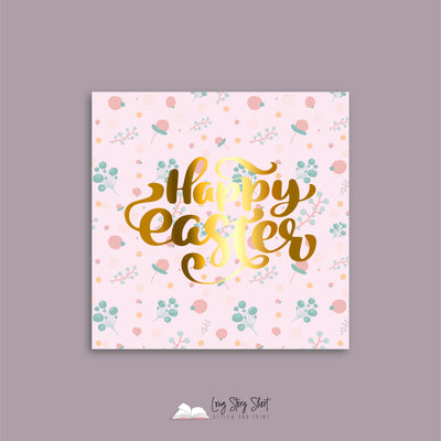 Happy Easter Sweet Flowers Vinyl Label Pack (Square) Matte/Gloss/Foil