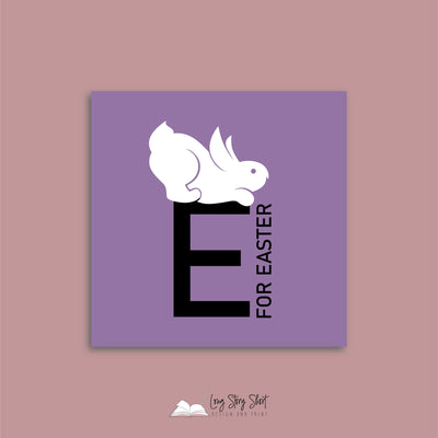 E for Easter Bunny Vinyl Label Pack (Square) Matte/Gloss/Foil