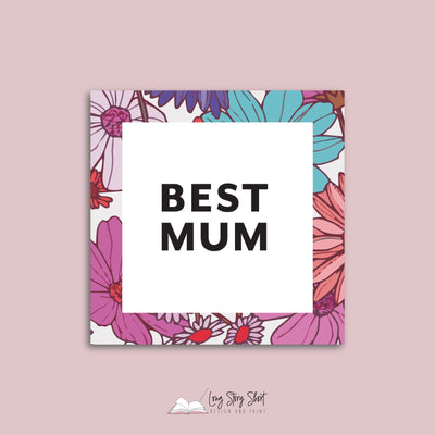 Happy Mother's Day Flower Pattern Vinyl Label Pack