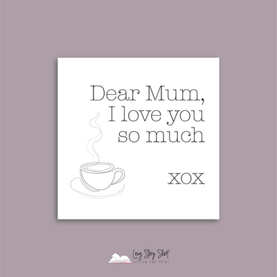 Dear mum I love you so much Square Vinyl Label Pack