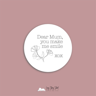 Dear mum I love you so much Round Vinyl Label Pack