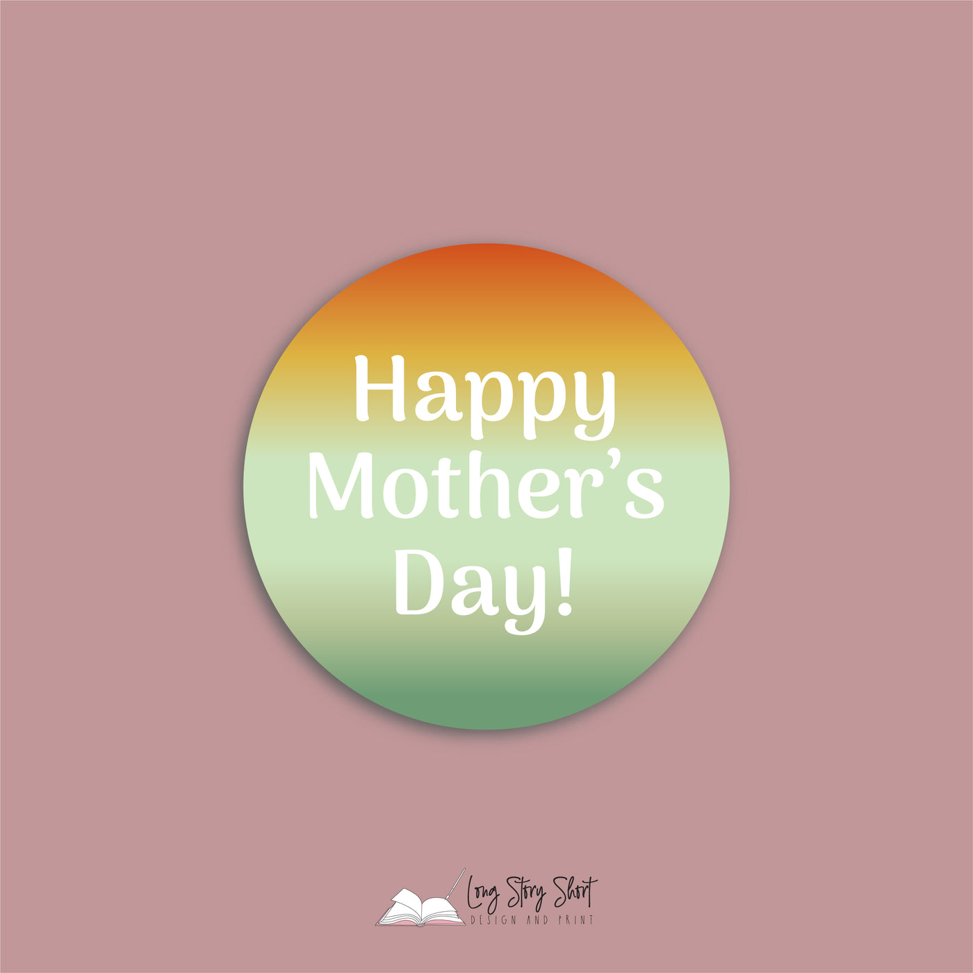 Happy Mother's Day Colourful pattern Round Vinyl Label Pack