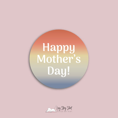Happy Mother's Day Colourful pattern Round Vinyl Label Pack