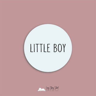 Baby Shower Little Boy Round Vinyl Label Pack