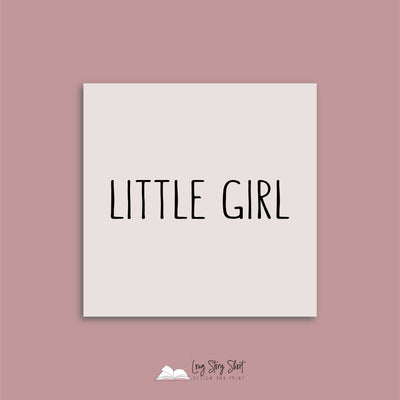Baby Shower Little Girl Square Vinyl Label Pack