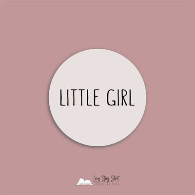 Baby Shower Little Girl Round Vinyl Label Pack