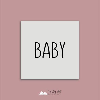 Baby Shower Hello World Square Vinyl Label Pack