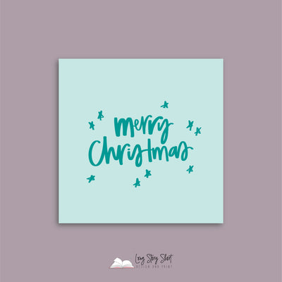 Mint Christmas Cheer Christmas Vinyl Label Pack Square Matte/Gloss