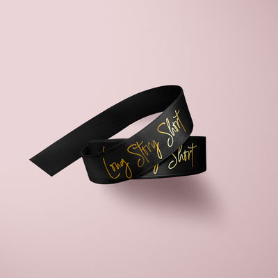 Biodegradable Custom Printed Ribbon - Black x 50 meters (Satin)