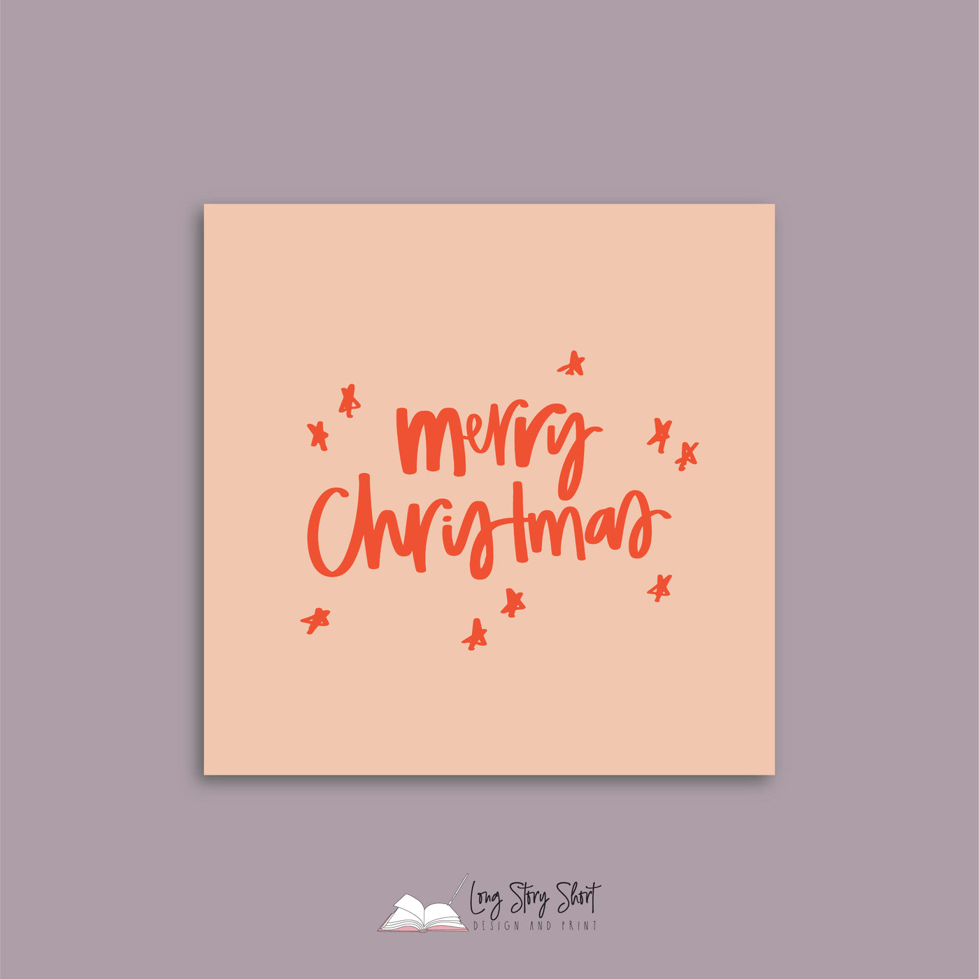 Peach Christmas Cheer Christmas Vinyl Label Pack Square Matte/Gloss