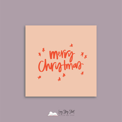 Peach Christmas Cheer Christmas Vinyl Label Pack Square Matte/Gloss