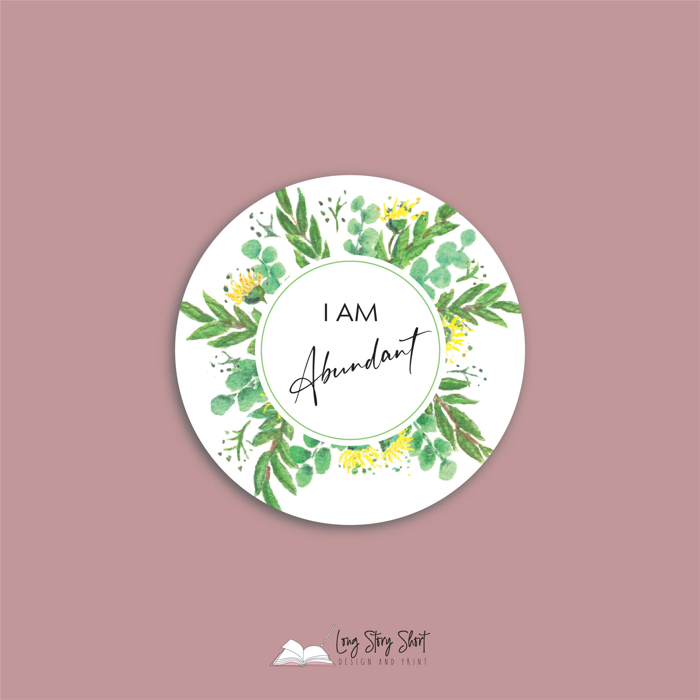 Positive Affirmations Two Round Vinyl Label Pack