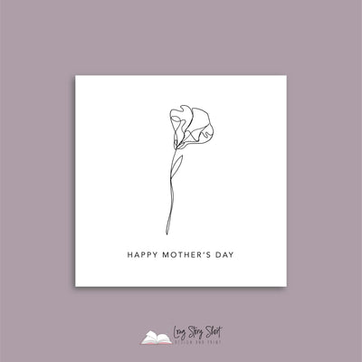 Single Stem Mothers Day Rose Gold Vinyl Label Pack