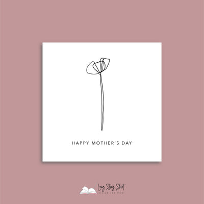 Single Stem Mothers Day Rose Gold Vinyl Label Pack