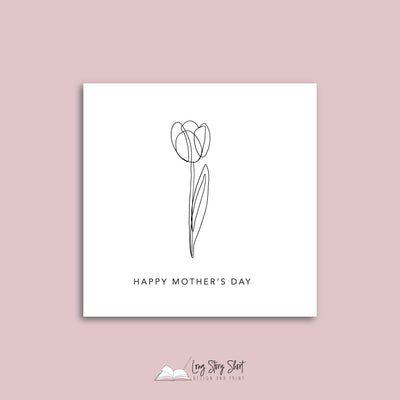 Single Stem Mothers Day Rose Gold Vinyl Label Pack