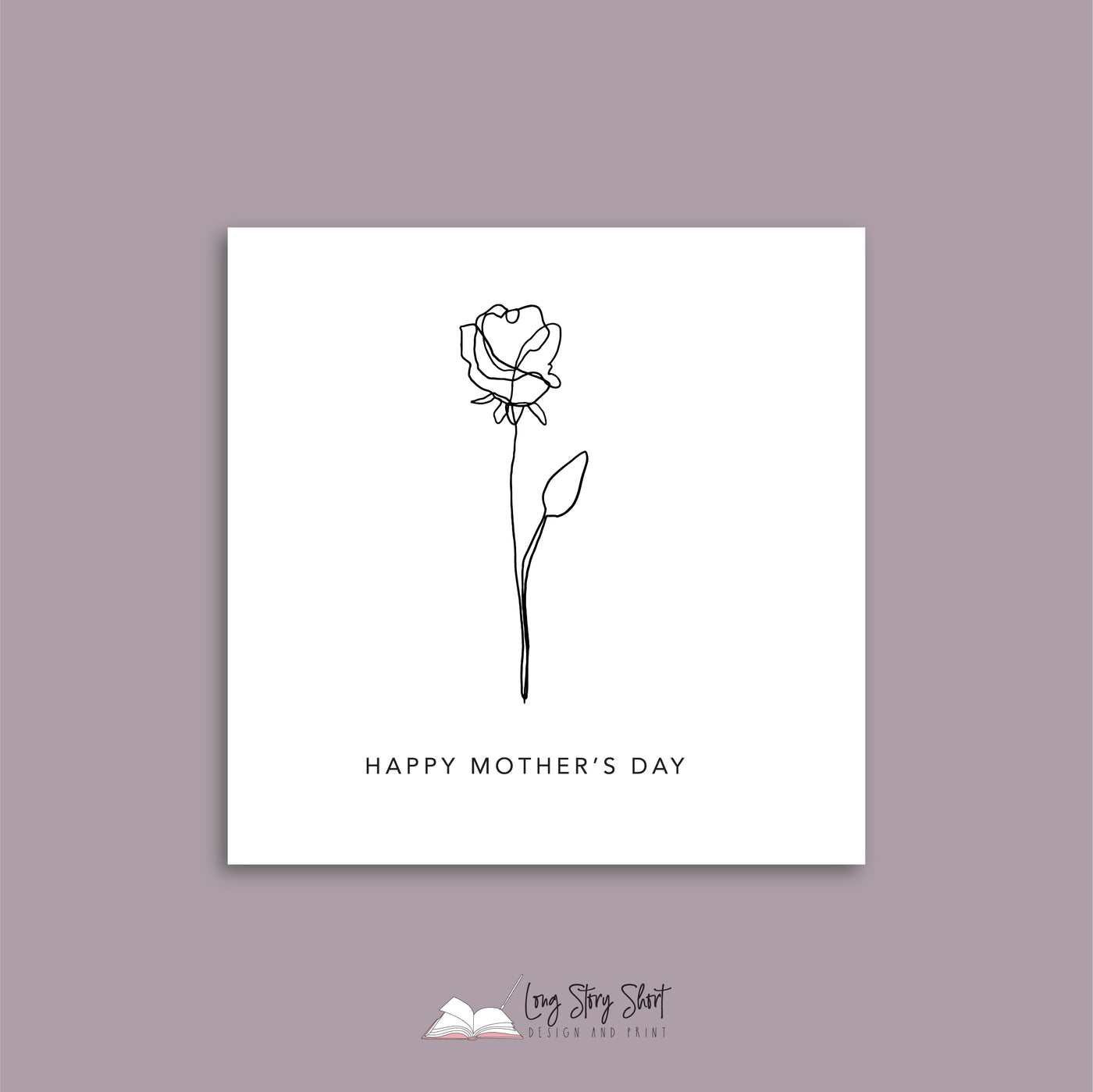 Single Stem White Mothers Day Vinyl Label Pack