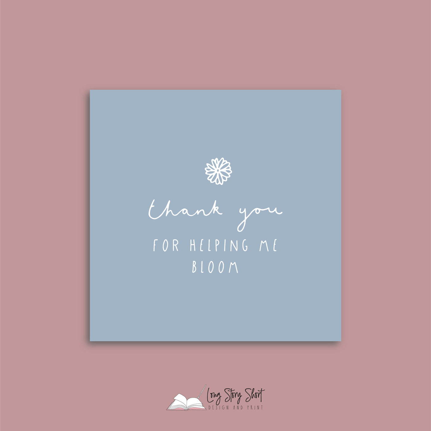 Thank You for helping me Bloom Teacher Appreciation Square Vinyl Label Pack Matte/Gloss