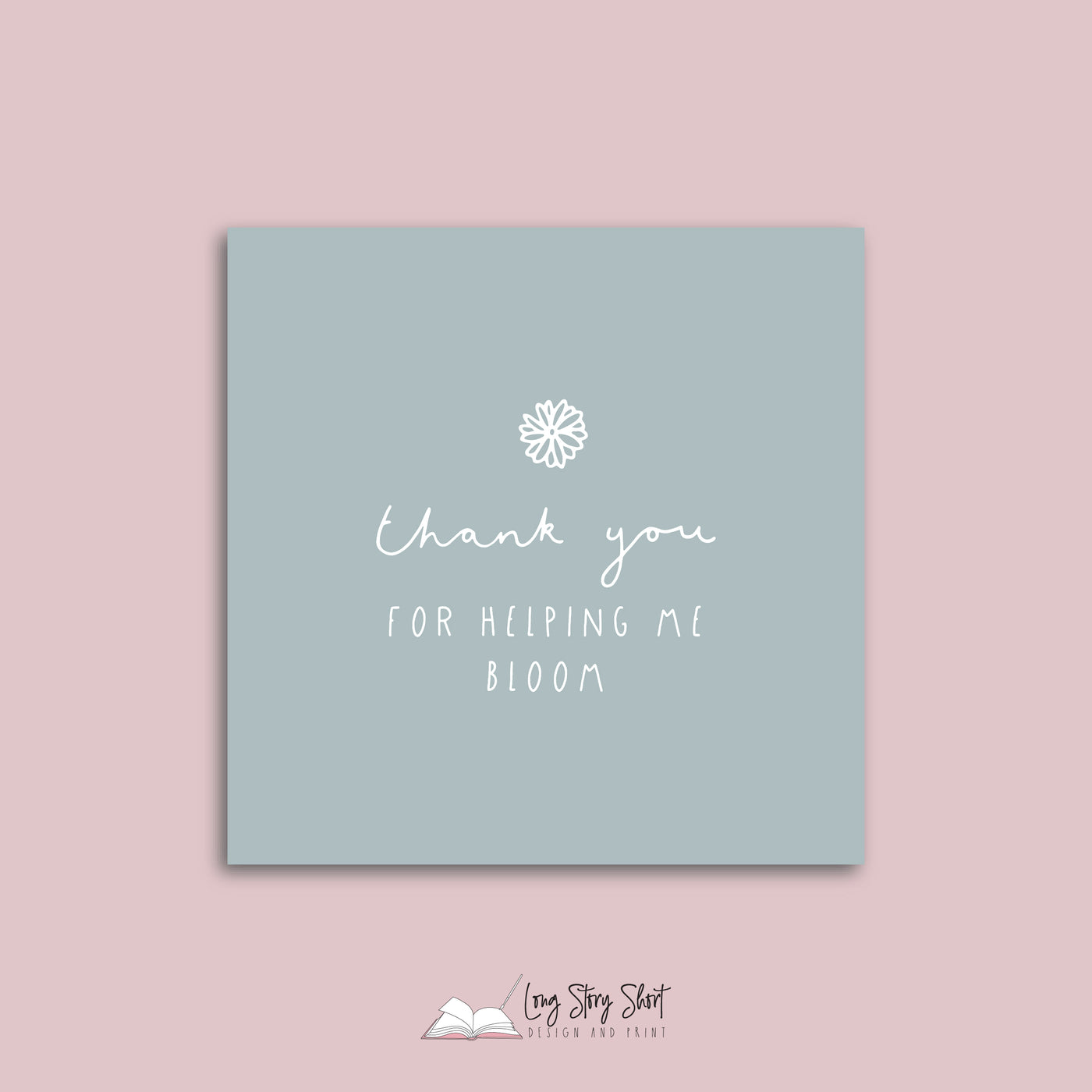 Thank You for helping me Bloom Teacher Appreciation Square Vinyl Label Pack Matte/Gloss