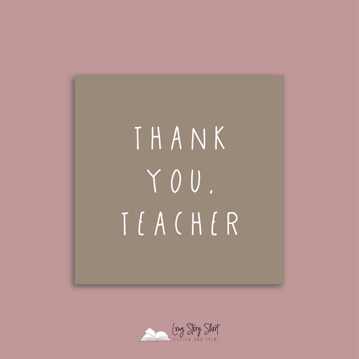 Thank You Teacher Square Vinyl Label Pack Matte/Gloss