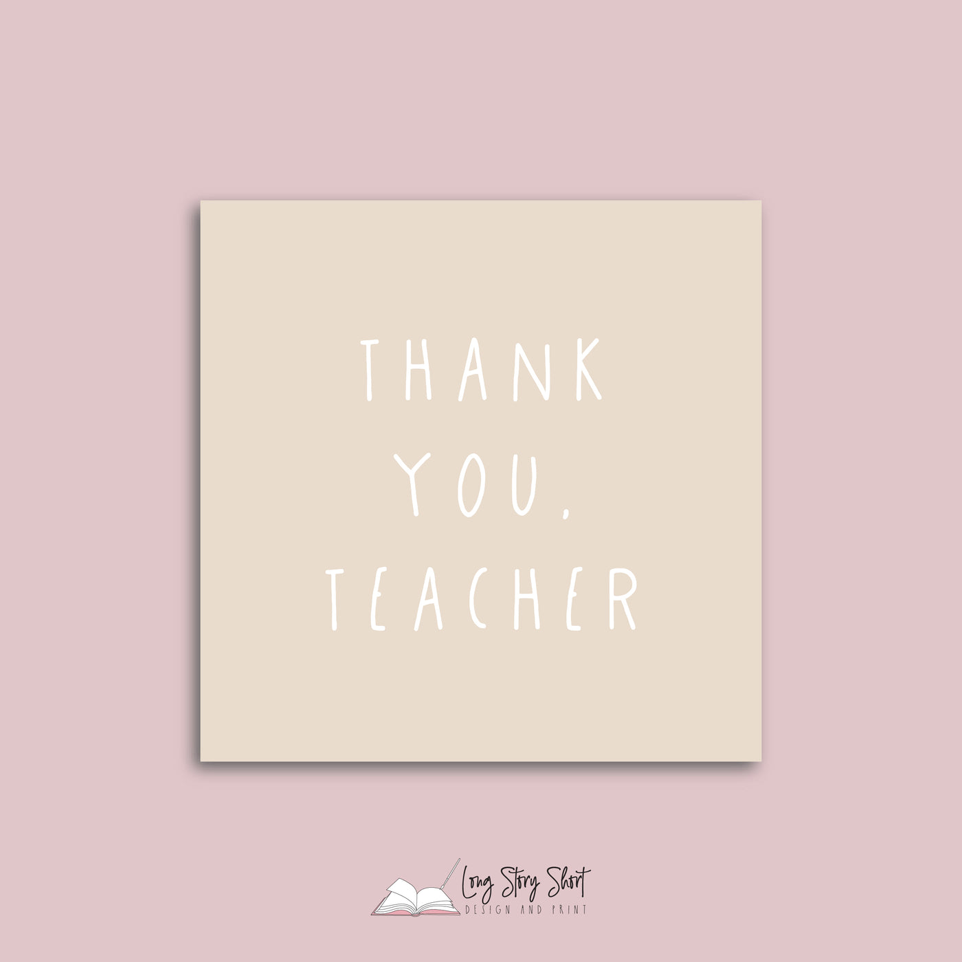 Thank You Teacher Square Vinyl Label Pack Matte/Gloss