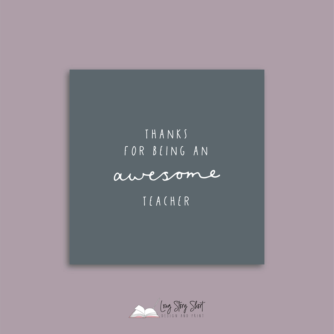 Thanks For Being an Awesome Teacher Square Vinyl Label Pack Matte/gloss