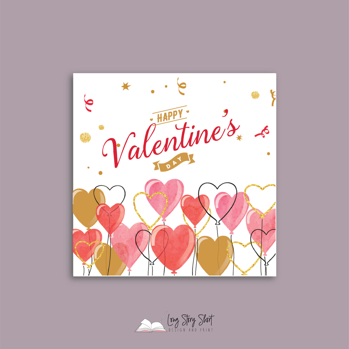 Valentines Day Square Vinyl Label Pack