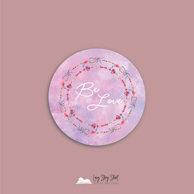 Boho BE Range. Pink Watercolour Round Vinyl Label Pack